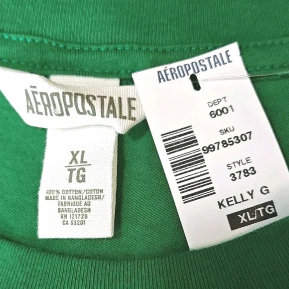 Aeropostale Athletic Graphic Tee XL Kelly Green Property Of ATH-Dept T-shirt Nwt - Picture 6 of 9